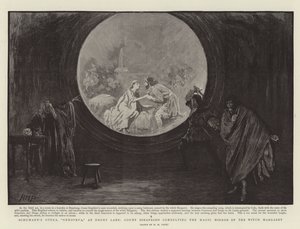 Schumanns Opera, Genoveva, in Drury Lane, Graaf Siegfried raadpleegt de Magische Spiegel van de Heks Margaret